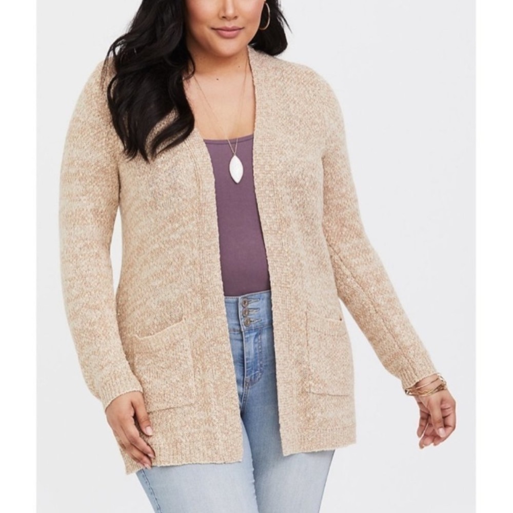 Torrid Tan Textured Slub Knitted Cardigan